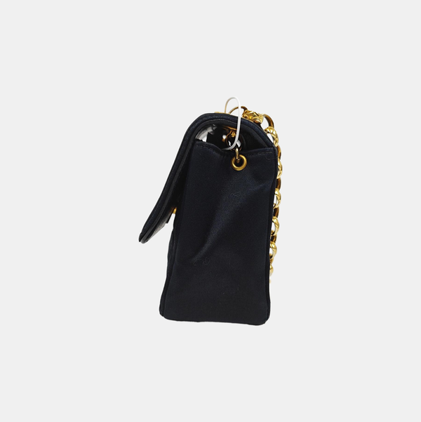 Quilted Silk Satin Black