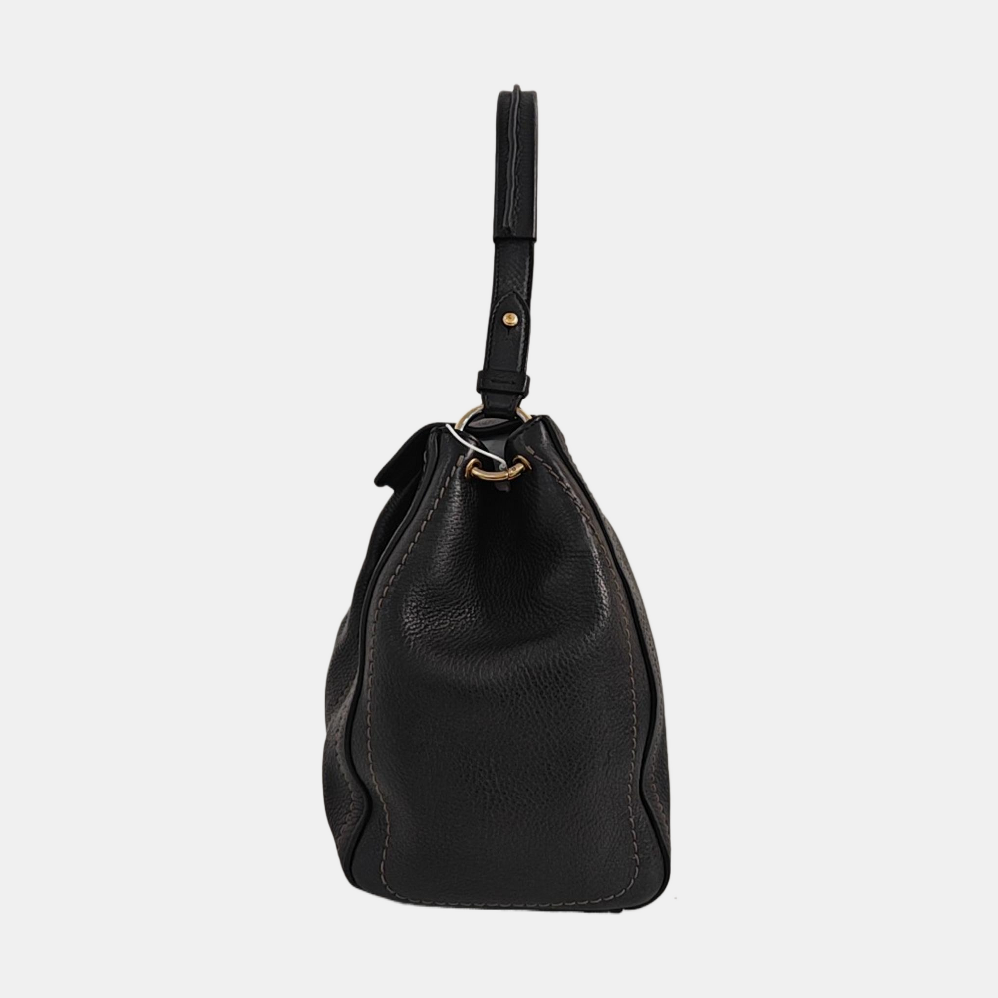Calfskin Shoulder Bag Black