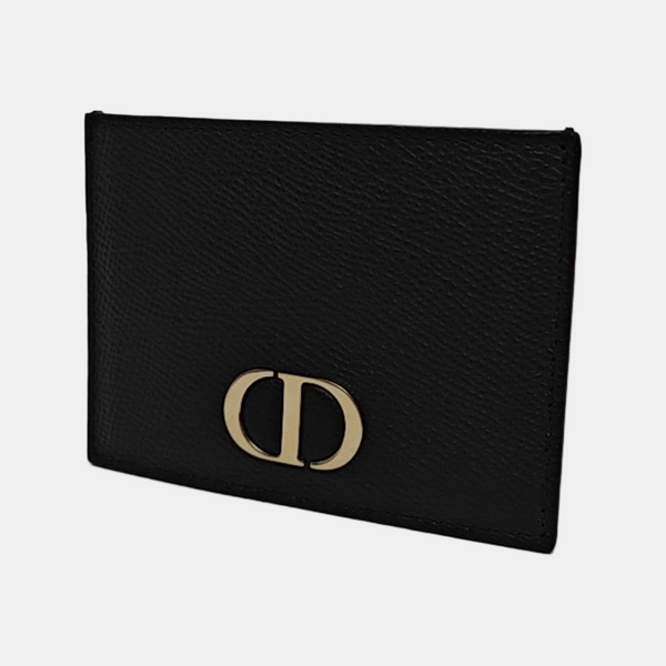 Authenticated pre-owned  30 Montaigne Calfskin Black Card Holder - Card Holder at Looply