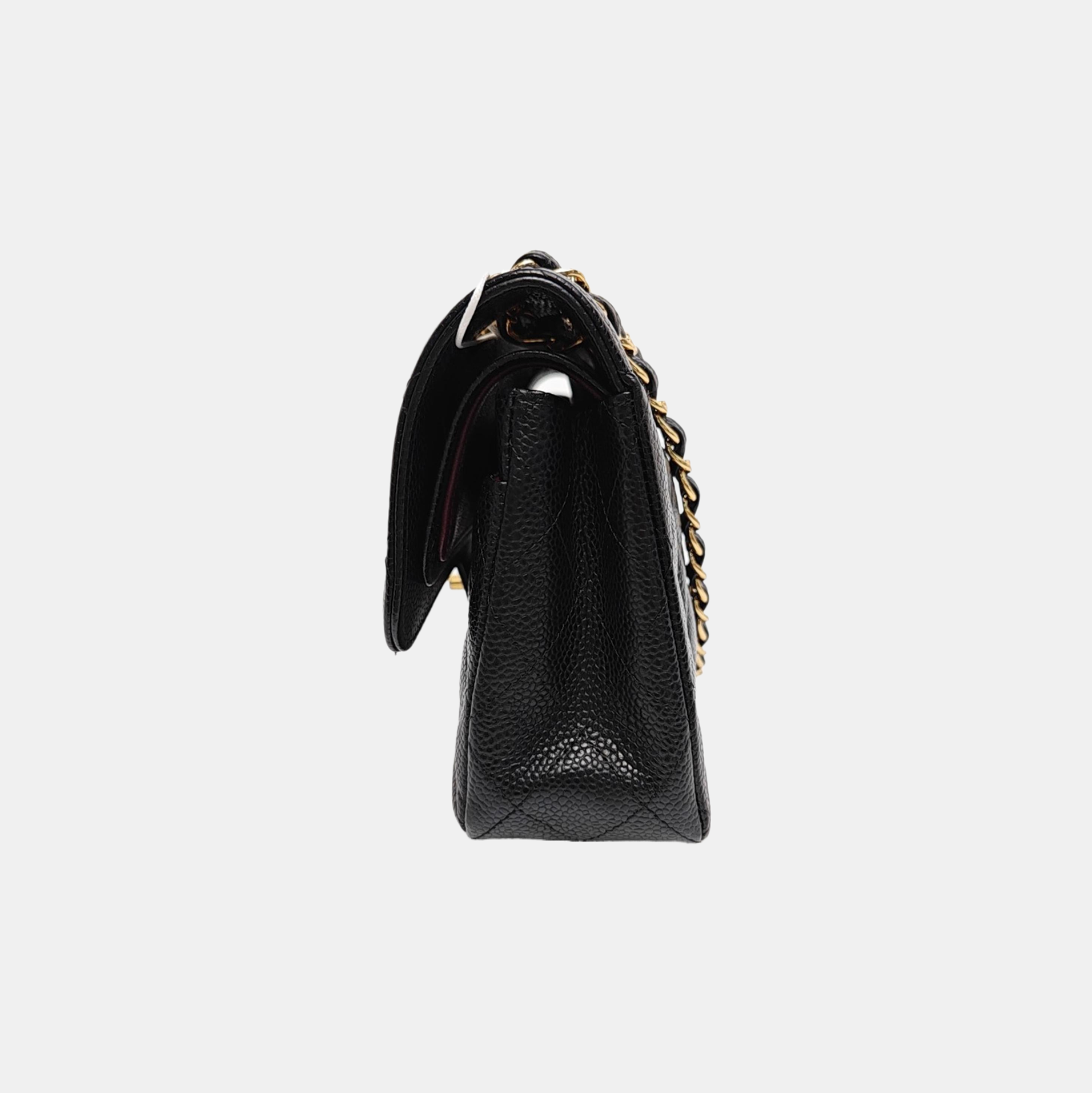 CLASSIC FLAP Small Quilted Grained Calfskin Black