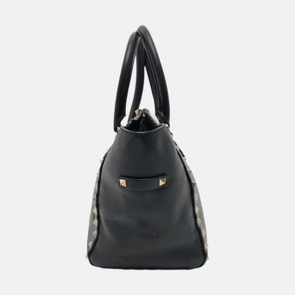 Rockstud Small Calfskin Black