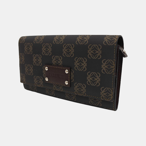 Monogram Leather Clutch Gray
