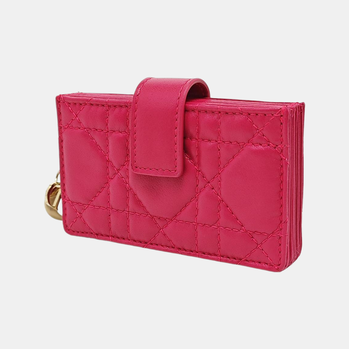 Lady Dior Super Mini Cannage Lambskin Pink Card Holder
