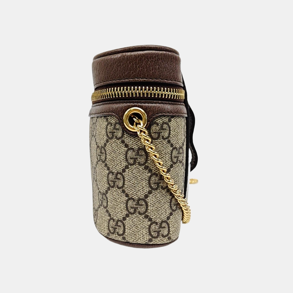 Coated Canvas Shoulder Bag Brown