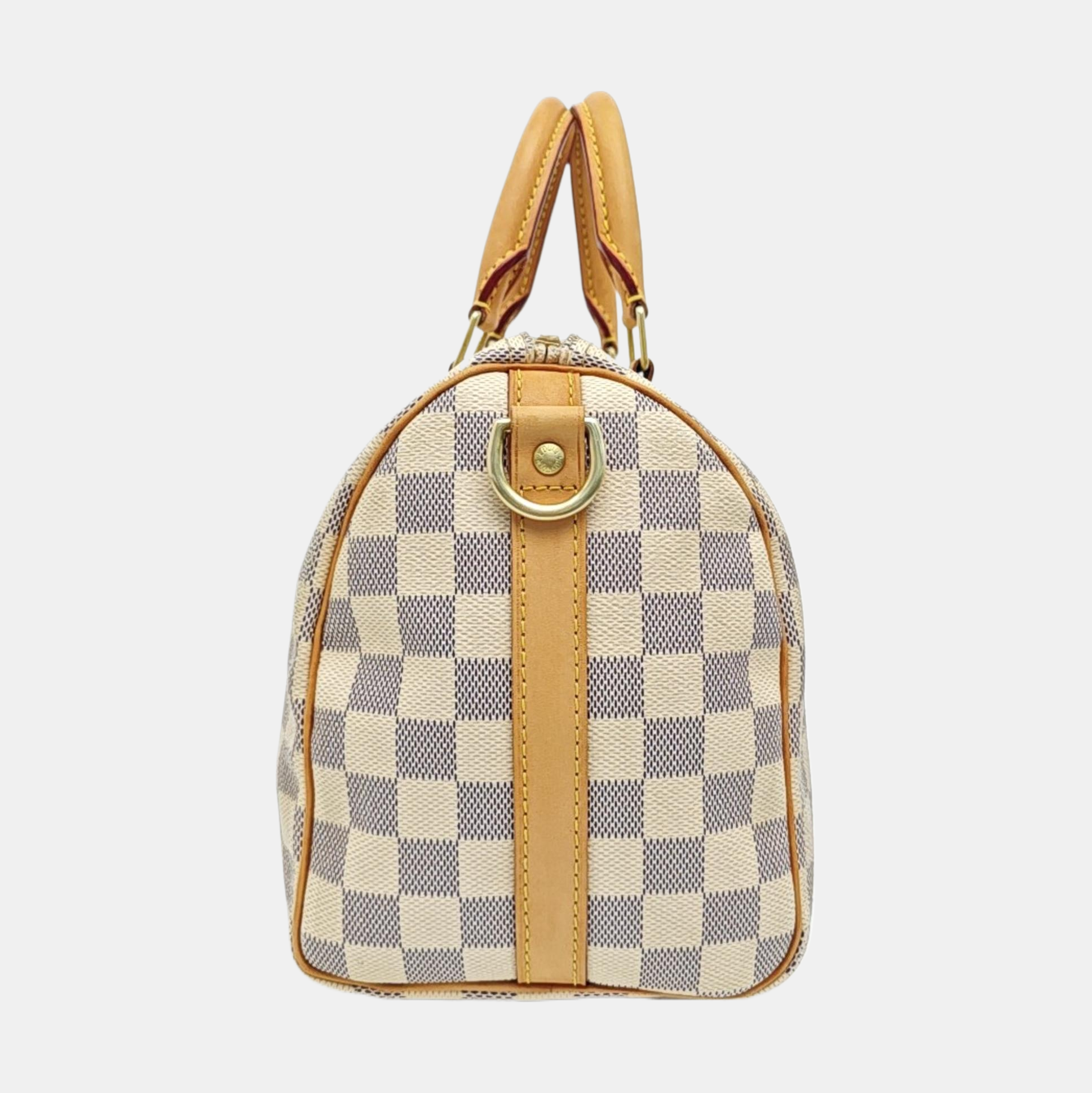 SPEEDY 25 Damier Azur Coated Canvas White