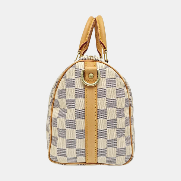SPEEDY 25 Damier Azur Coated Canvas White