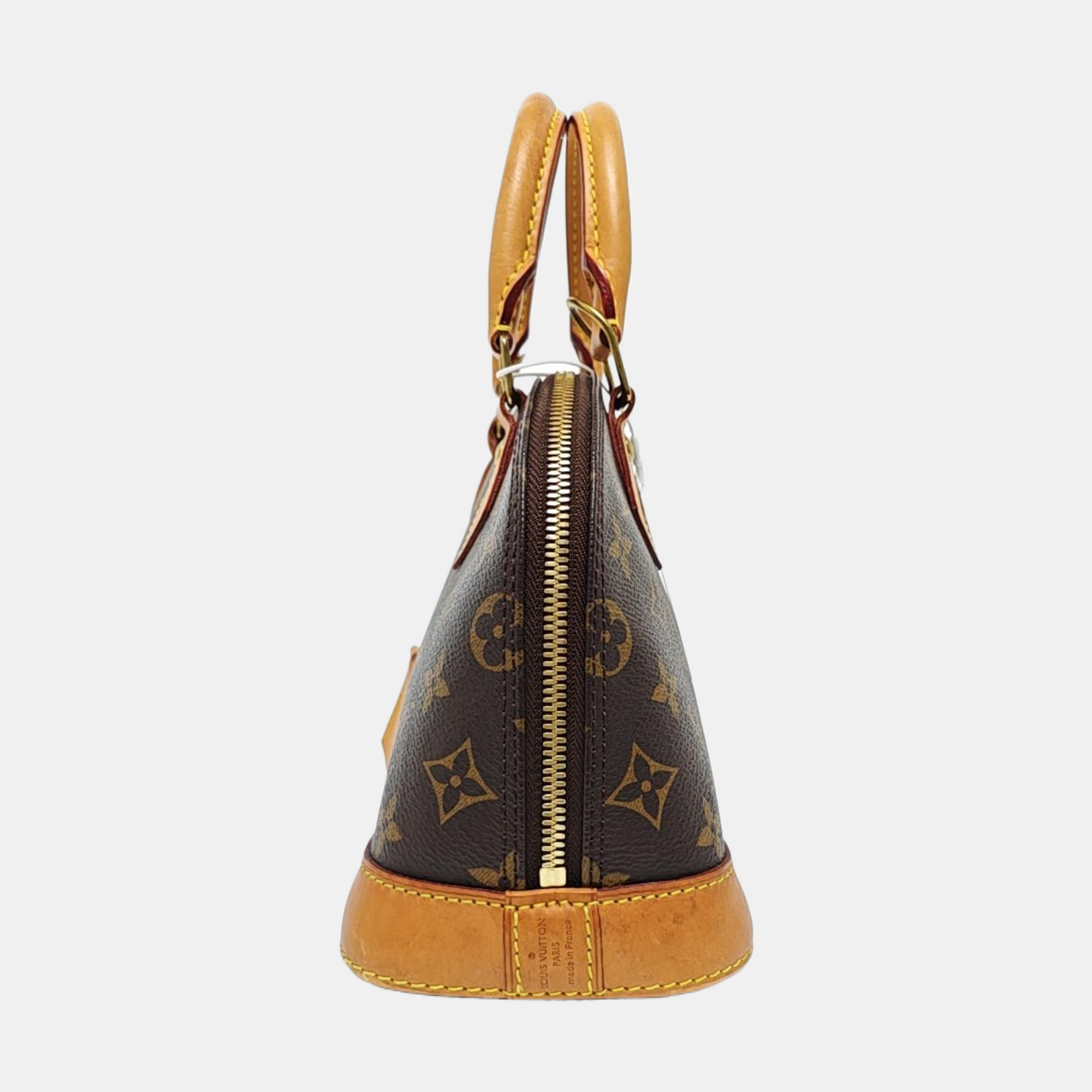 ALMA BB Monogram Coated Canvas Brown