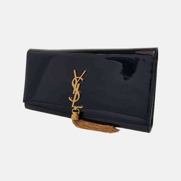 Authenticated pre-owned  KATE Small Patent Leather Black - Clutch at Looply