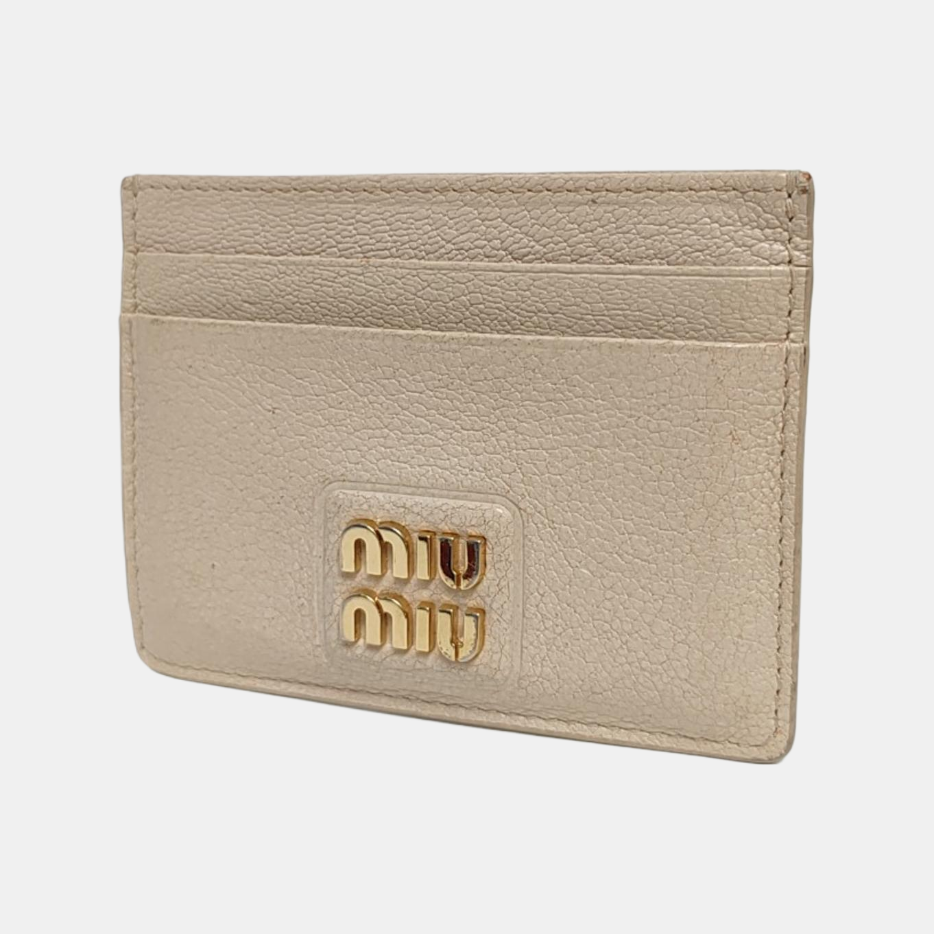 Madras Leather Beige Card Holder