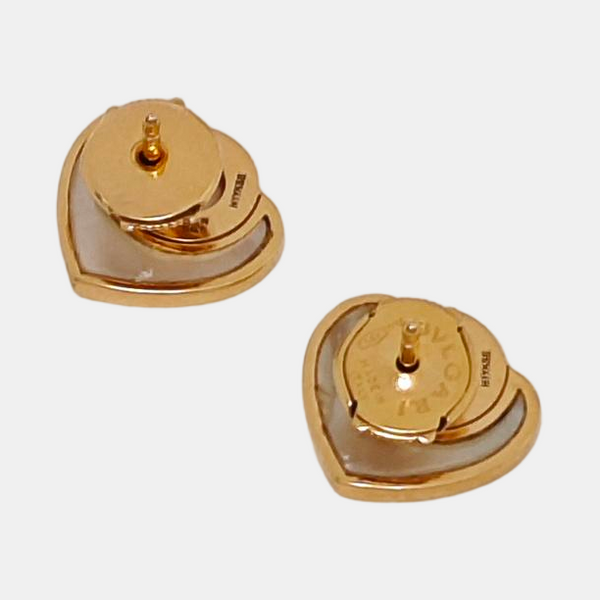 BVLGARI BVLGARI 18k Rose Gold White Stud Earrings