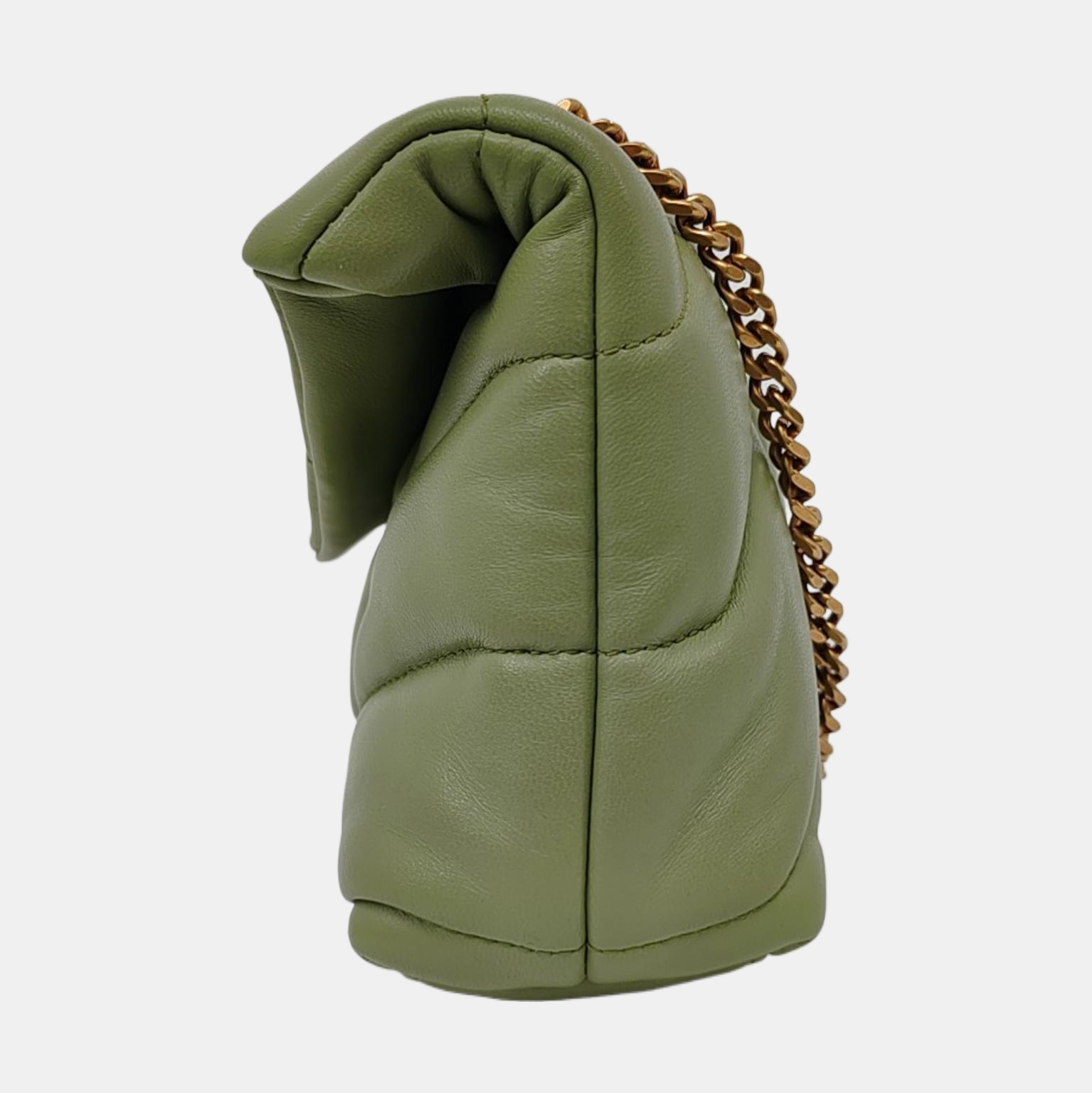 PUFFER Mini Chevron Lambskin Green