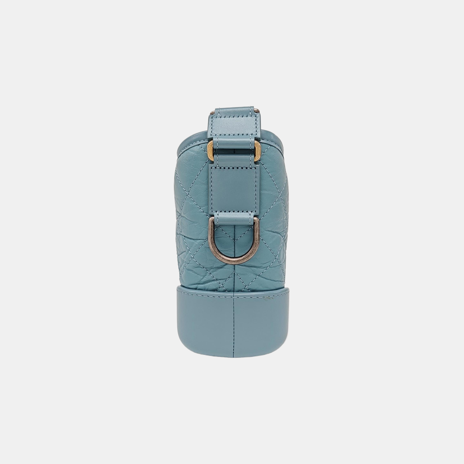 GABRIELLE Small Quilted Vintage Calf Blue