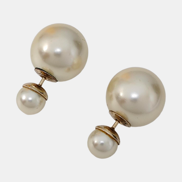 Dior Tribales Metal White Stud Earrings