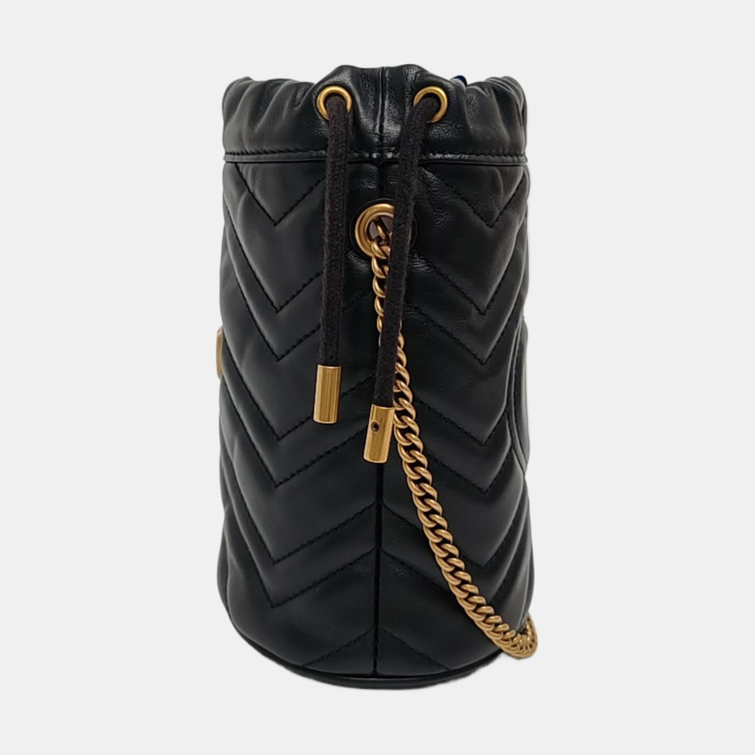 Authenticated pre-owned  GG Marmont Mini Quilted Calfskin Black - Bucket Bag at Looply