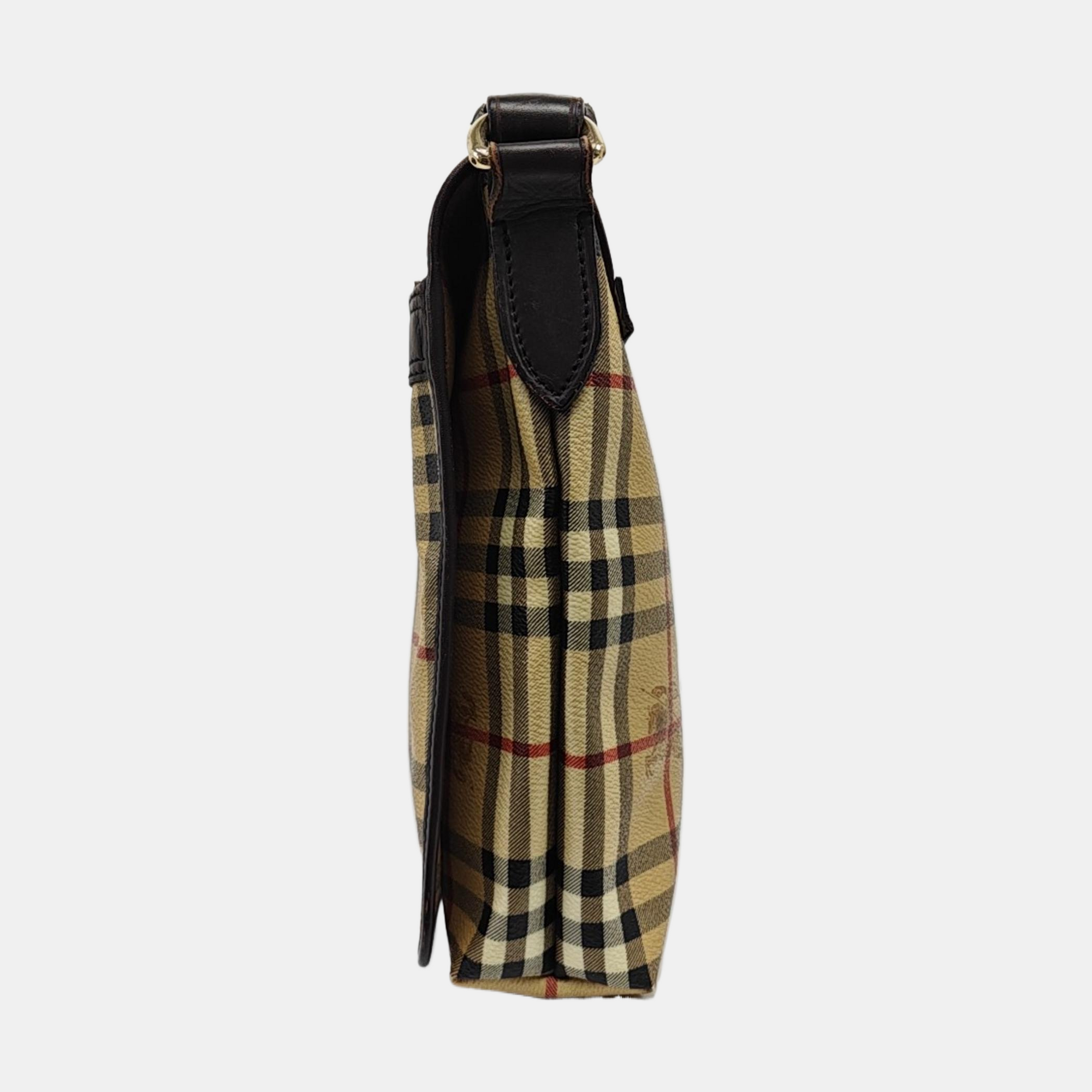 Coated Canvas Shoulder Bag Beige