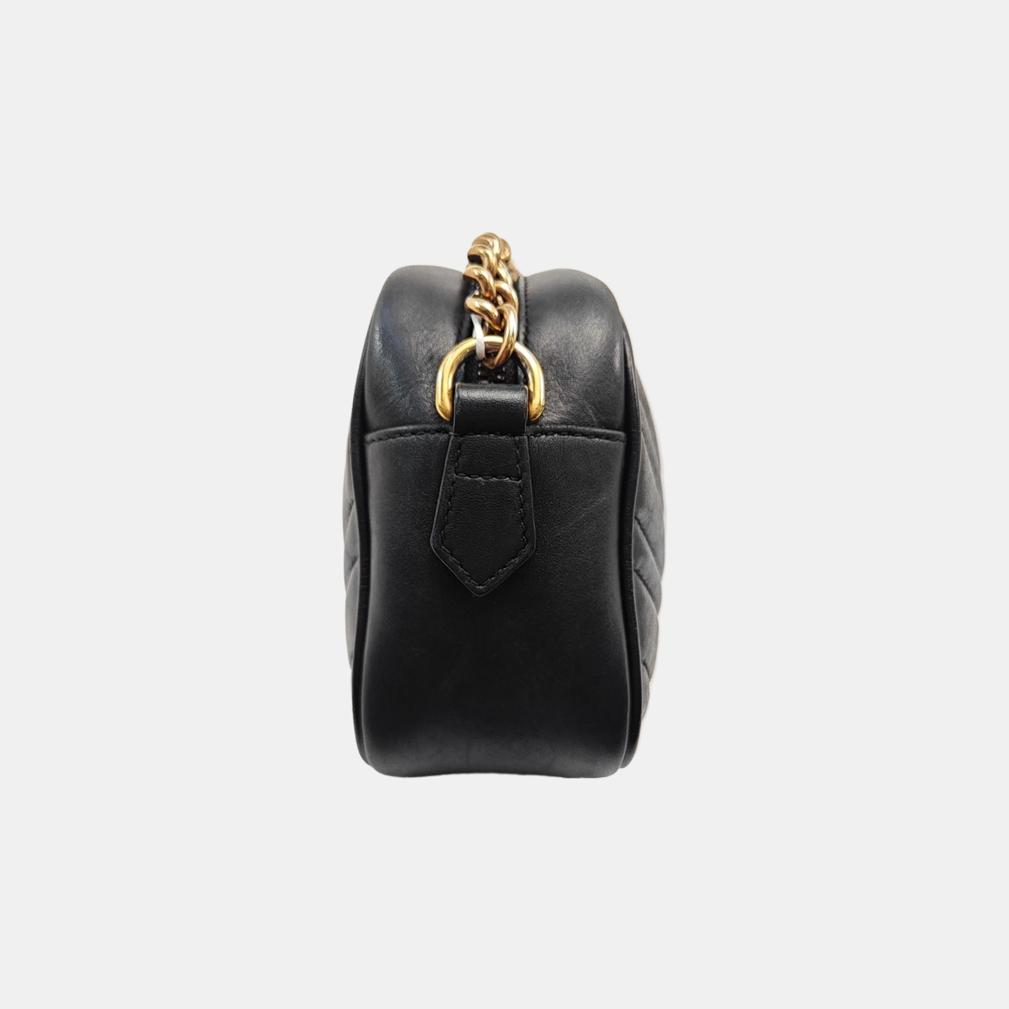 GG Marmont Small Quilted Calfskin Black