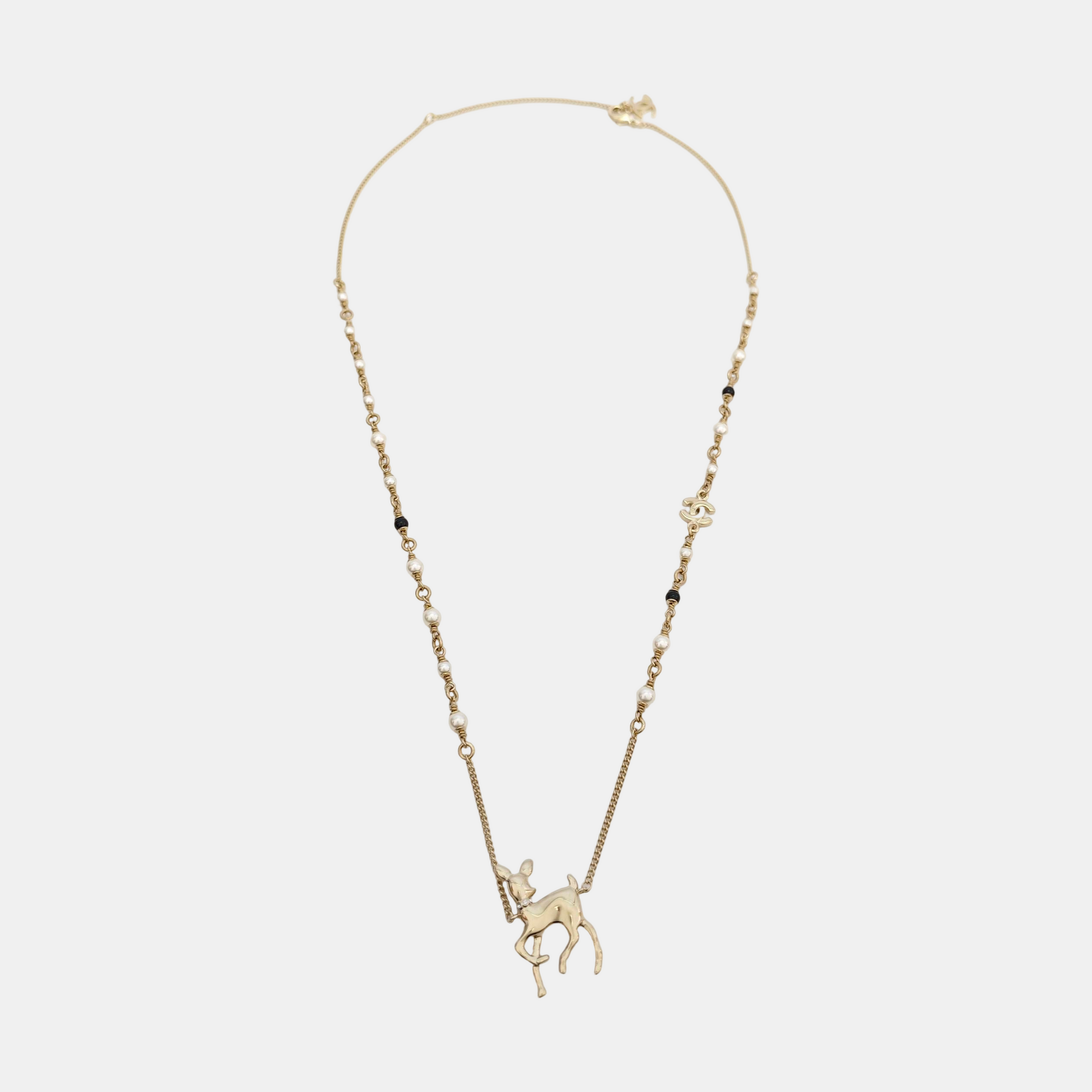 CC Logo Metal Gold Necklace