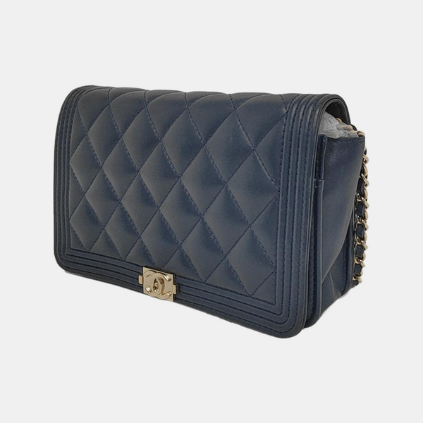 BOY CHANEL Mini Quilted Lambskin Blue
