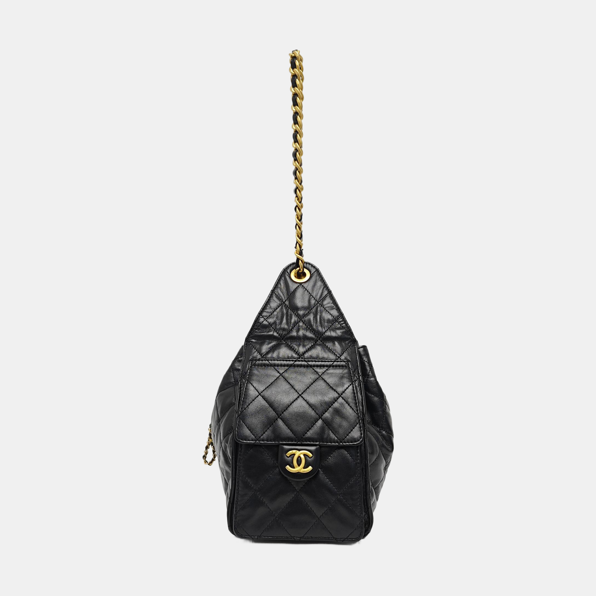 CHANEL 25 Small Quilted Calfskin Black