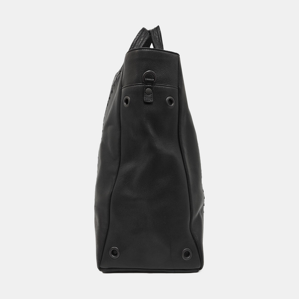 Calfskin Top Handle Bag Black