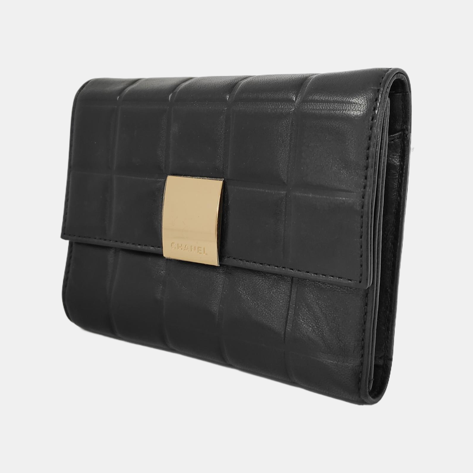 CHOCOLATE BAR Lambskin Black Wallet