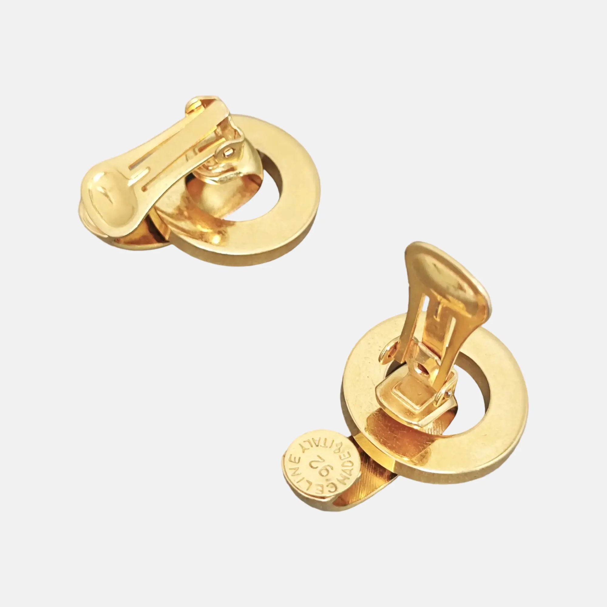 Metal Gold Clip On Earrings