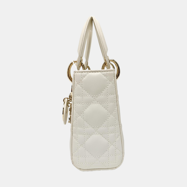 Lady Dior Mini Cannage Lambskin White