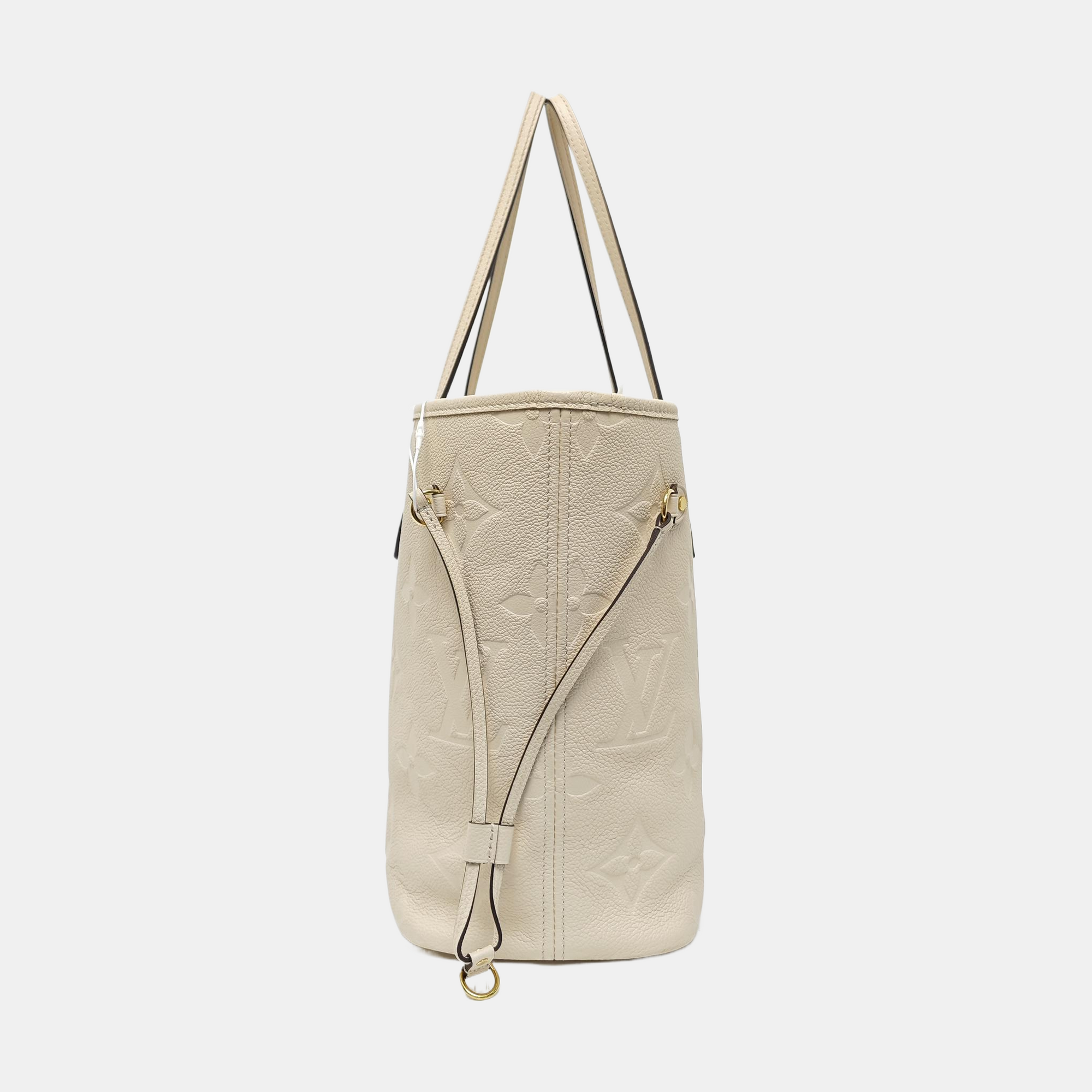 NEVERFULL MM Monogram Calfskin White
