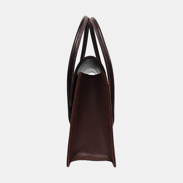 Calfskin Top Handle Bag Brown
