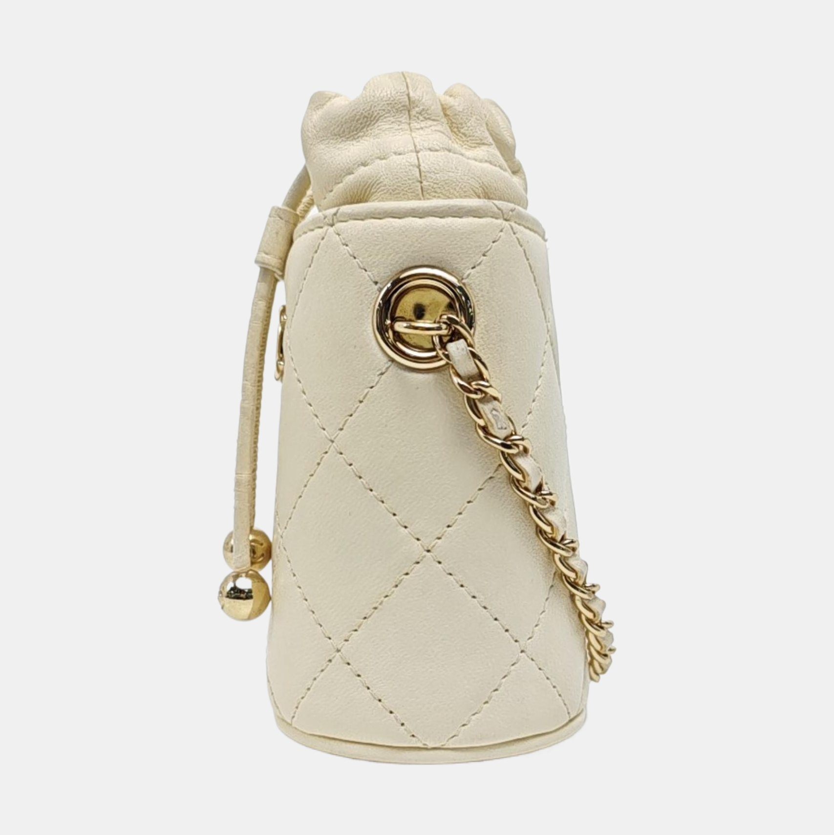 Mini Quilted Lambskin White
