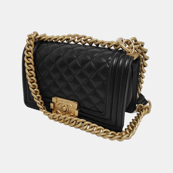 BOY CHANEL Small Quilted Calfskin Black