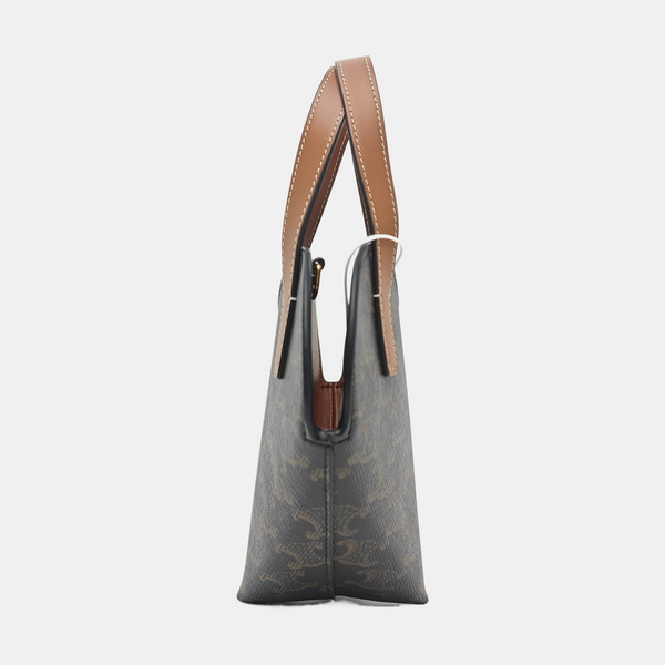 Coated Canvas Shoulder Bag Brown