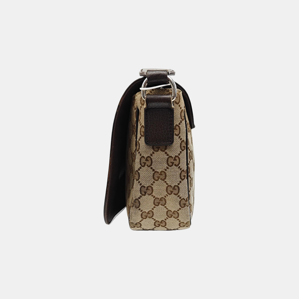 Monogram Canvas Shoulder Bag Brown