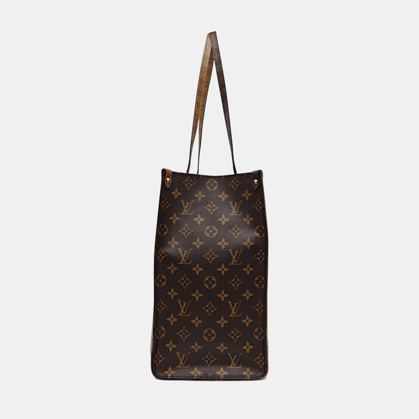 Authenticated pre-owned  ONTHEGO GM Monogram Coated Canvas Brown - Tote Bag at Looply