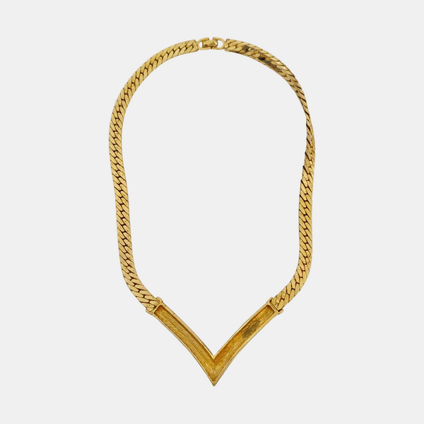 Twist Round Metal Gold Necklace