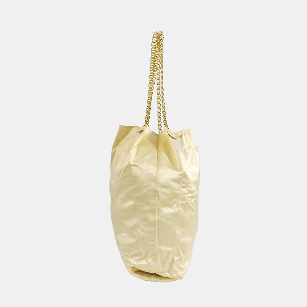 Nylon Bucket Bag Gold