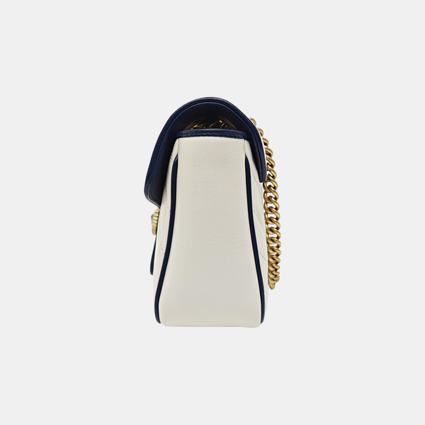 GG Marmont Medium Quilted Calfskin White