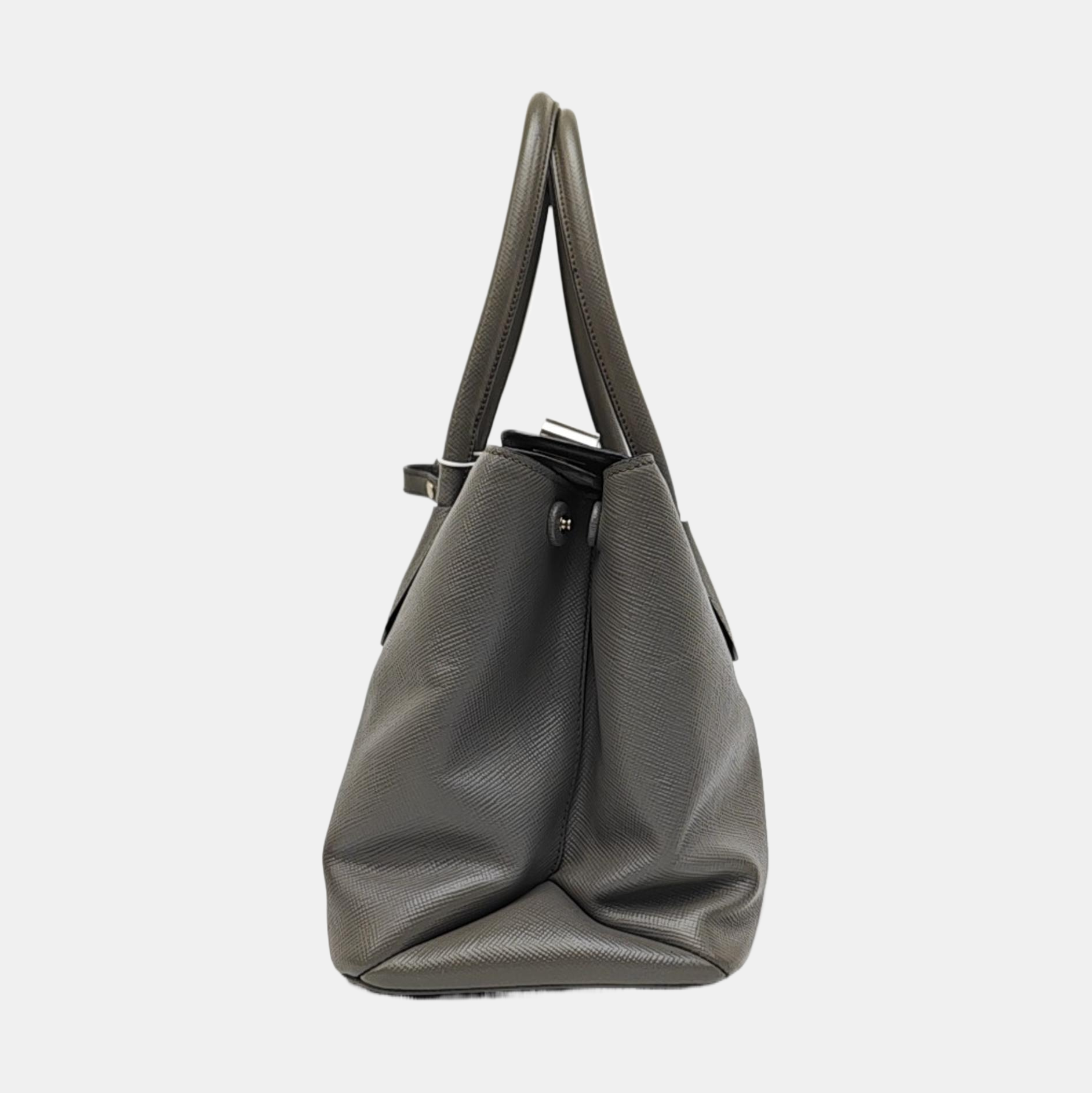 Double Medium Saffiano Calfskin Gray