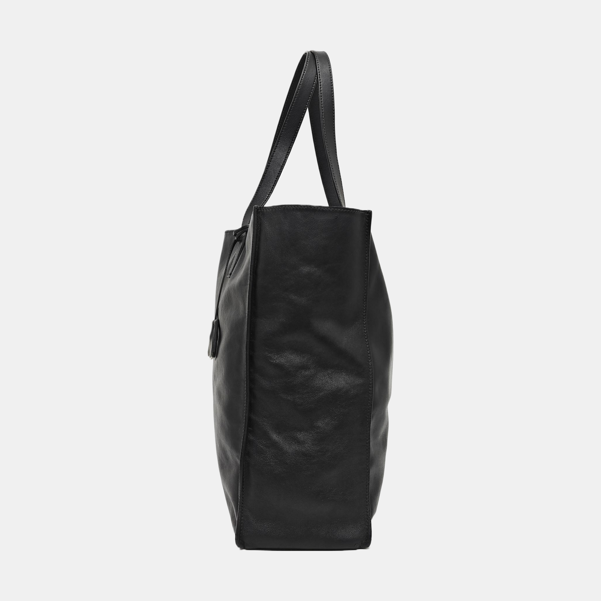 Calfskin Top Handle Bag Black