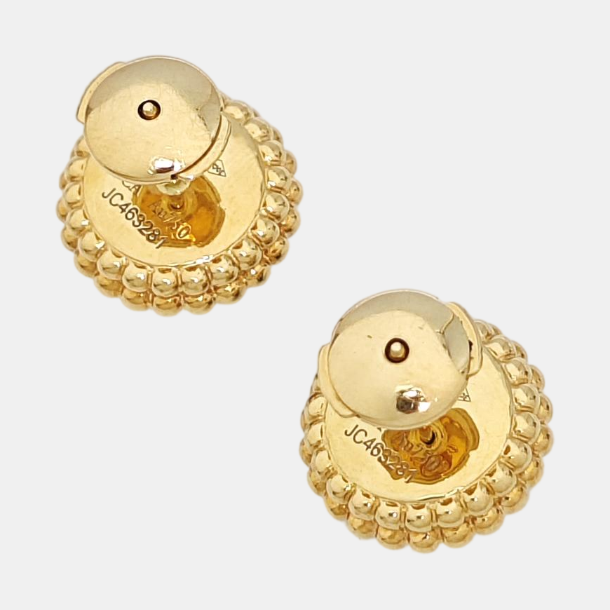 Perlée Couleurs 18k Gold Green Stud Earrings