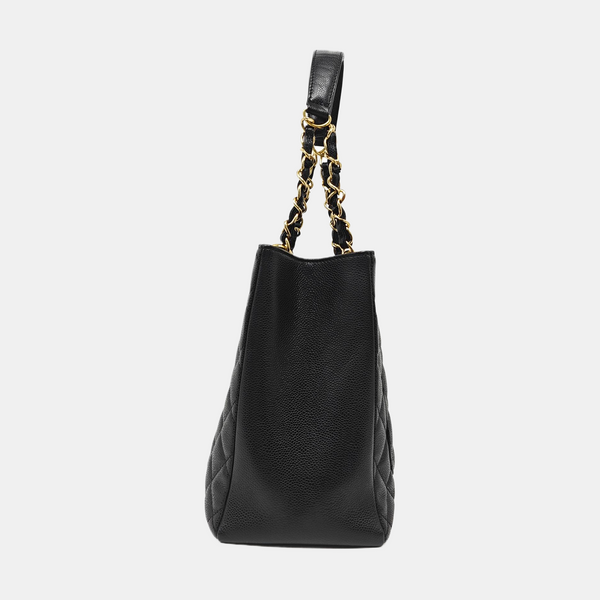 CHANEL GST Large Quilted Grained Calfskin Black