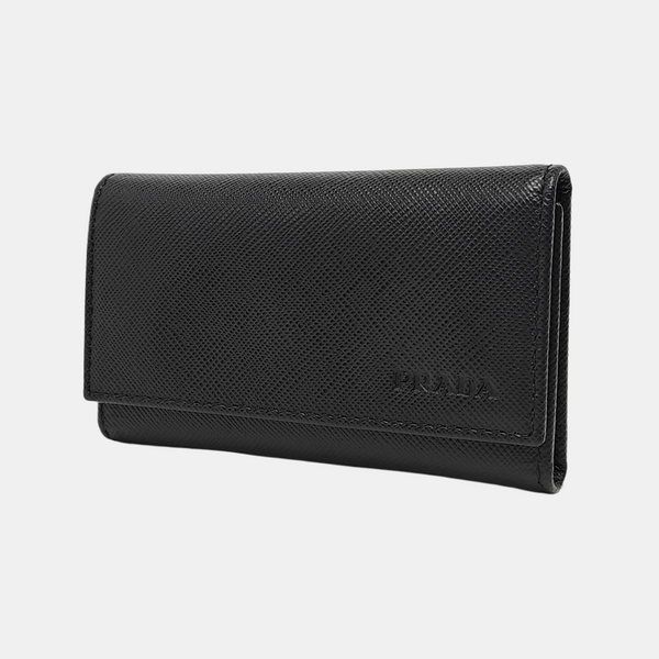 Saffiano Calfskin Key Pouch Black