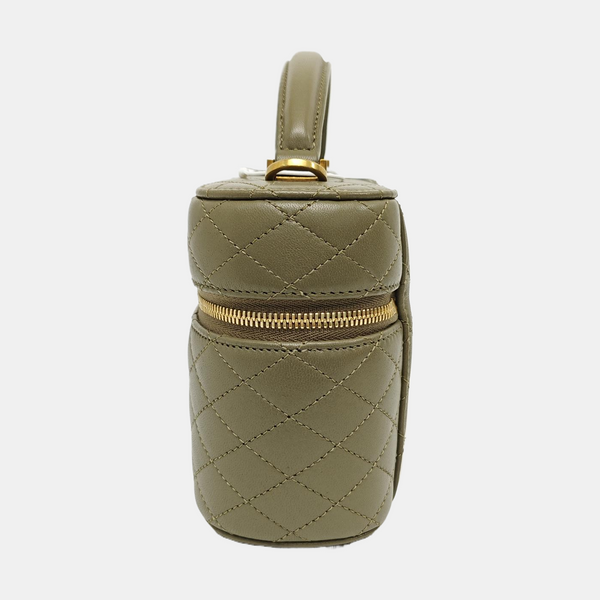80'S VANITY Quilted Lambskin Green