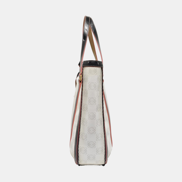 Monogram Coated Canvas Tote Bag White