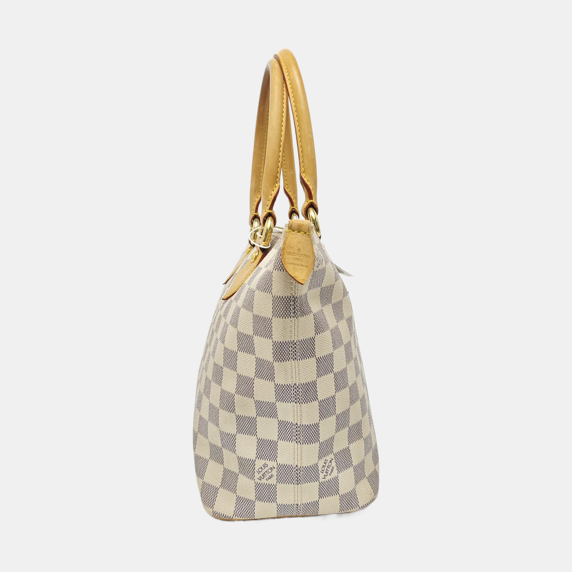 SALEYA PM Damier Azur Coated Canvas White