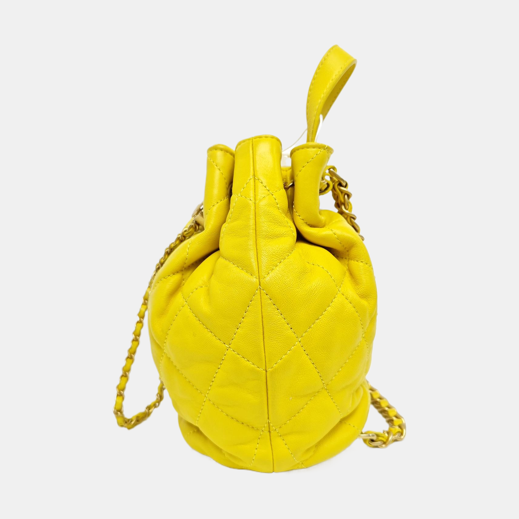 DRAWSTRING Quilted Lambskin Yellow