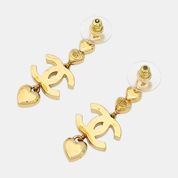 CC Logo Metal Gold Earrings