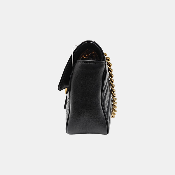 GG Marmont Small Quilted Calfskin Black