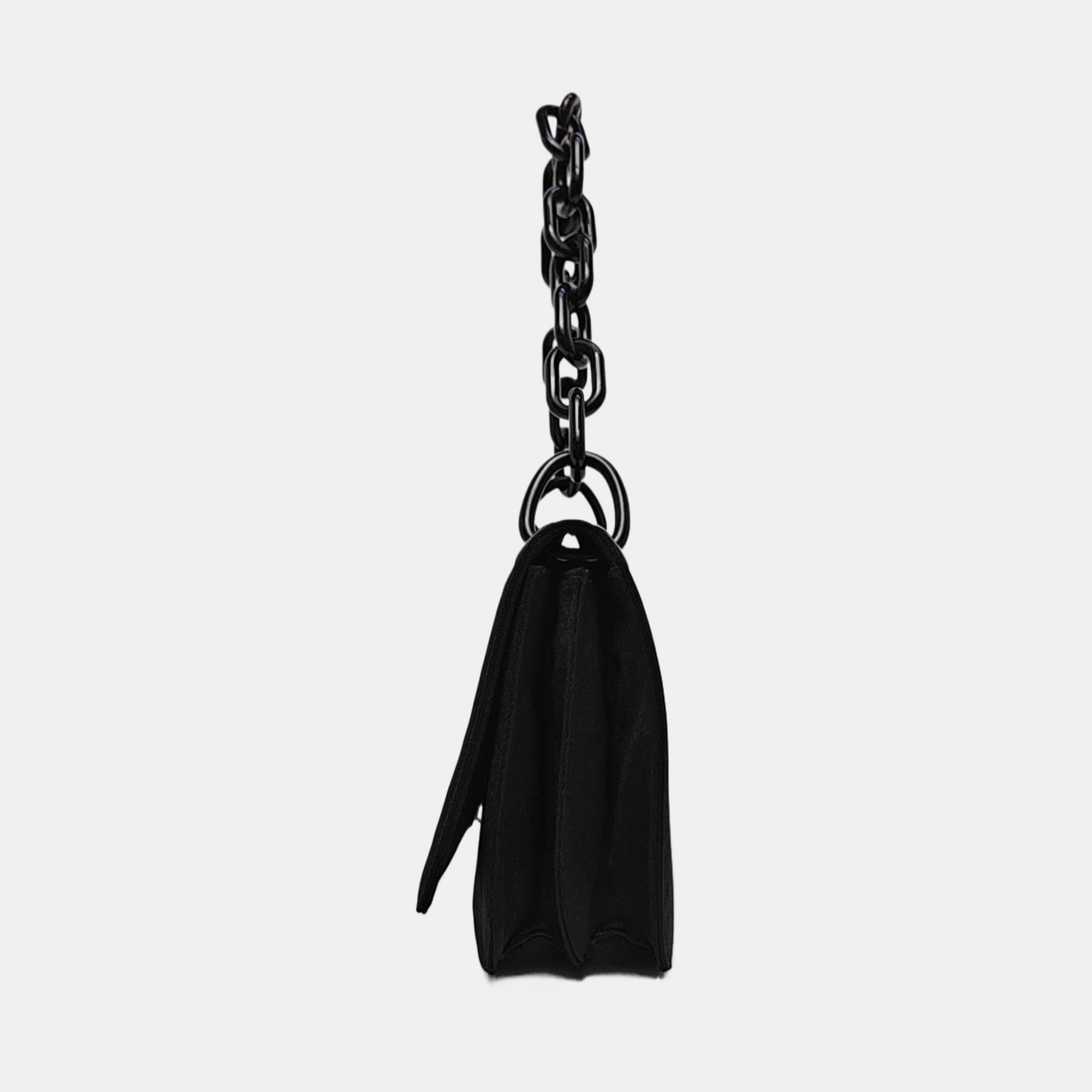 Fabric Top Handle Bag Black