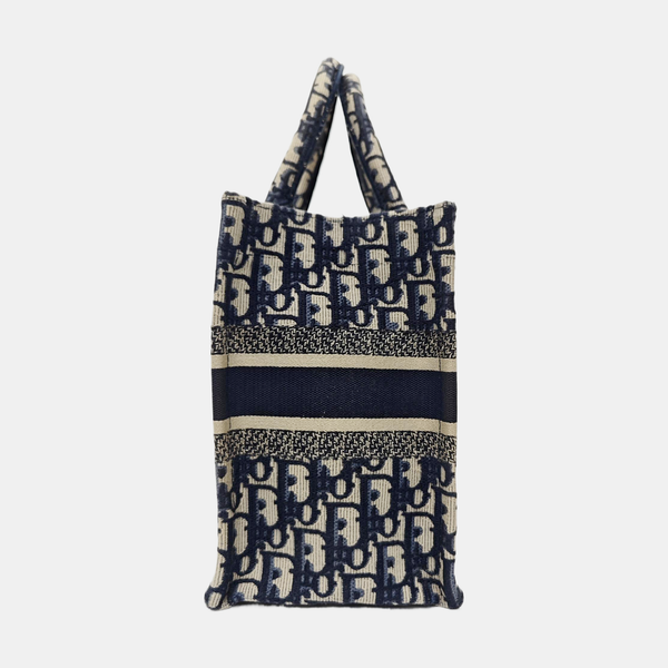 Book Tote Small Oblique Canvas Blue
